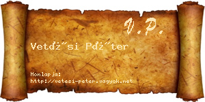 Vetési Péter névjegykártya
