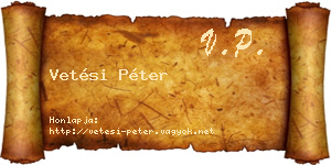 Vetési Péter névjegykártya